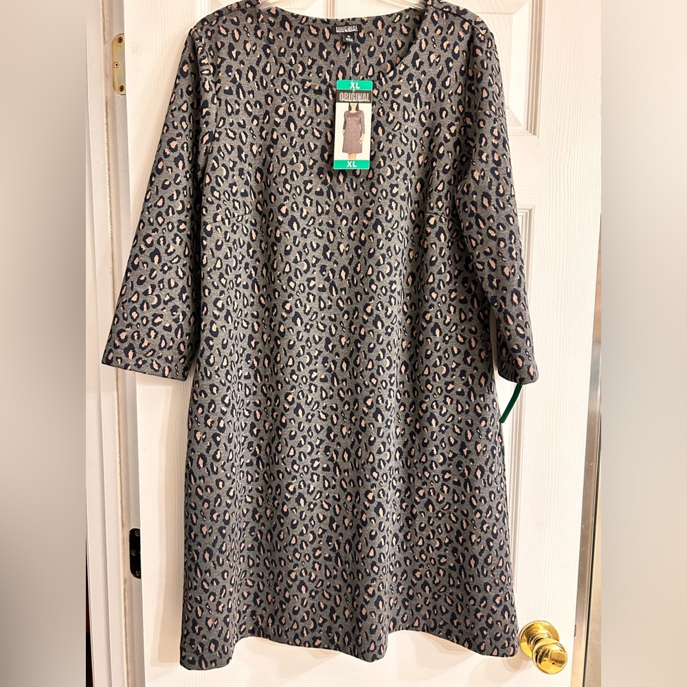 Nicole Miller Original XL Midi Leopard Print dress. New with tags.